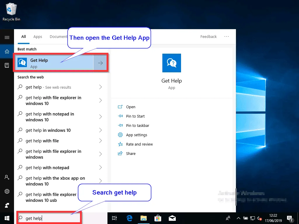how to get help in Windows